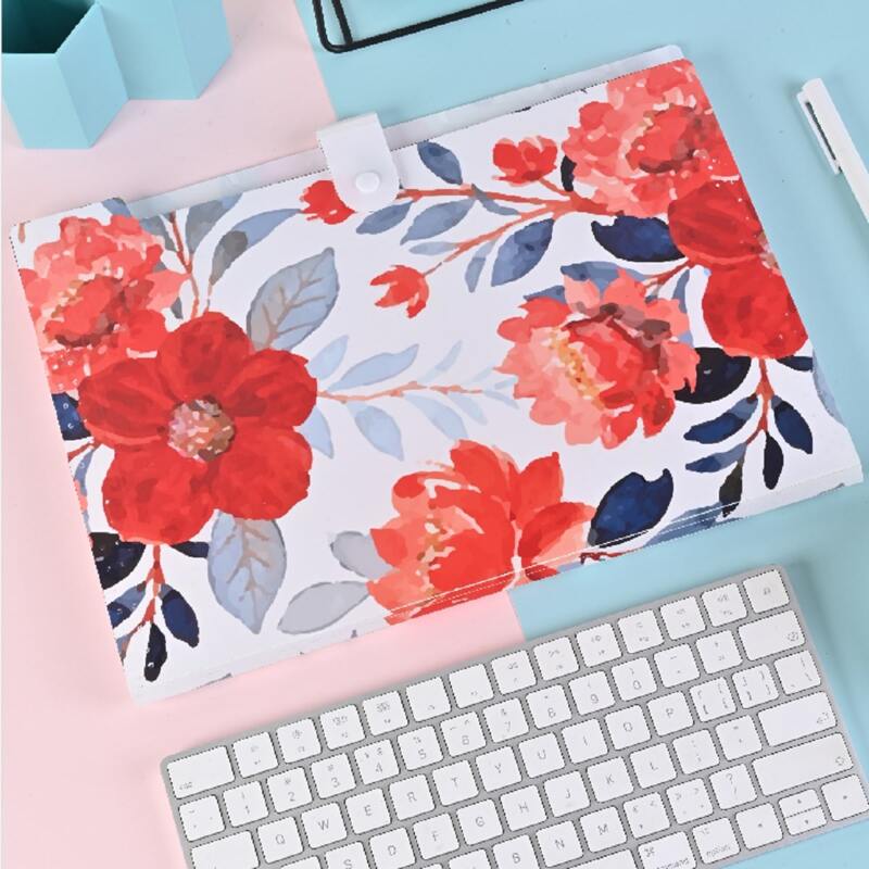 

Flower Print File Bag, Multicolor