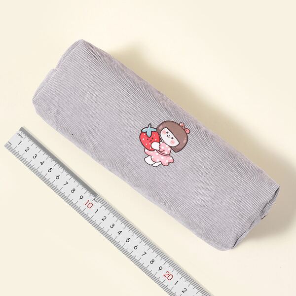 

Figure Graphic Pencil Bag, Light grey