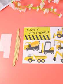 7pcs Excavator Shaped Cake Topper - Multicolor - View 3