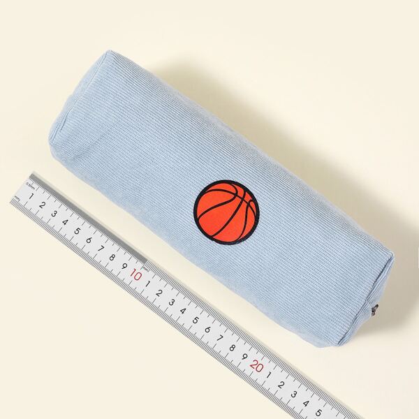 

Basketball Print Pencil Bag, Dusty blue