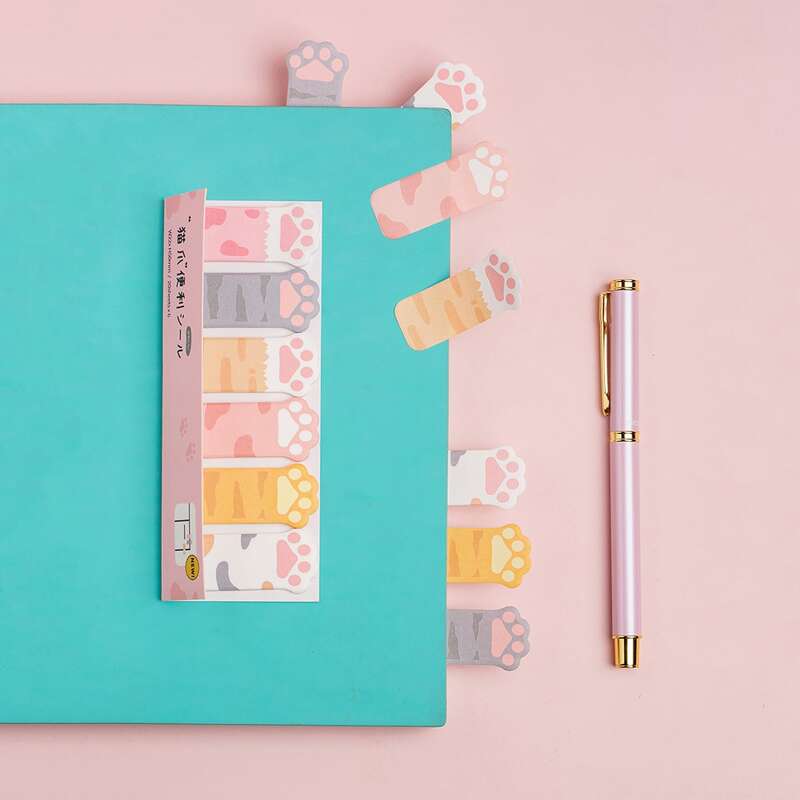 

Cat Paw Print Index Sticky Note, Multicolor