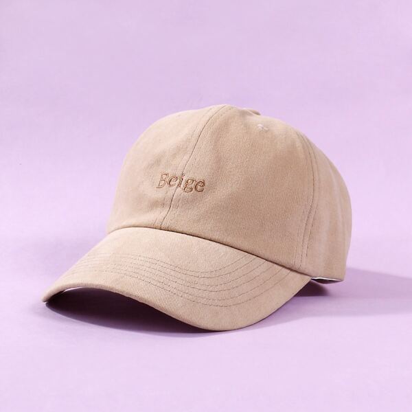 

Kids Letter Embroidered Baseball Cap, Beige