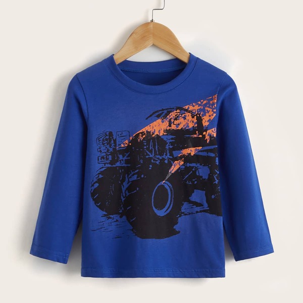 

Toddler Boys Car Graphic Tee, Royal blue