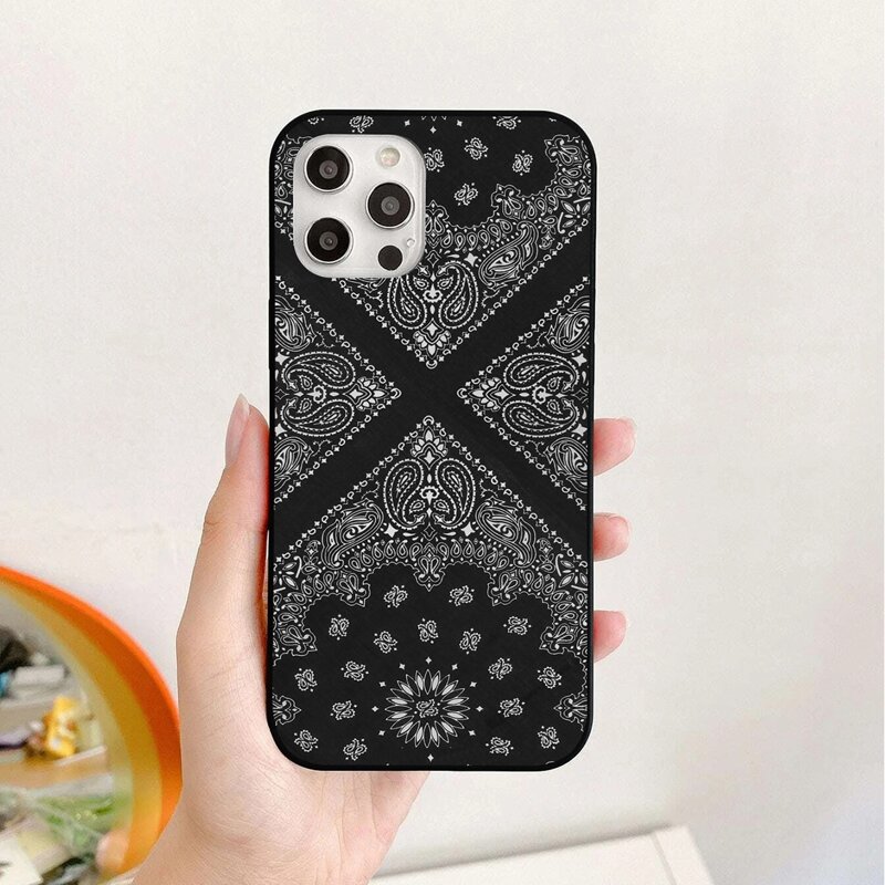 

Paisley Print Phone Case, Black and white