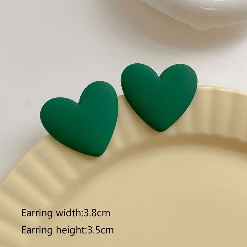 

Heart Stud Earrings, Green