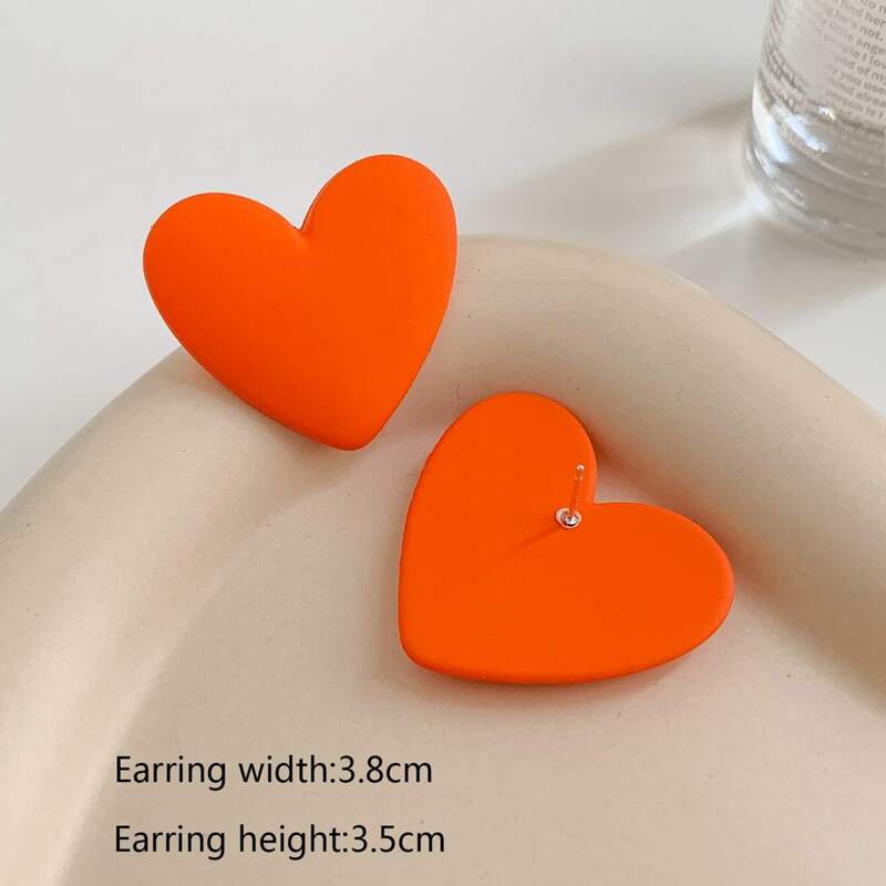 

Heart Stud Earrings, Orange