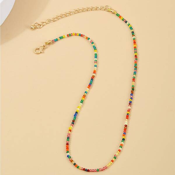 

Crystal Beaded Necklace, Multicolor