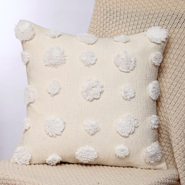 

Tufted Decor Cushion Cover Without Filler, Beige