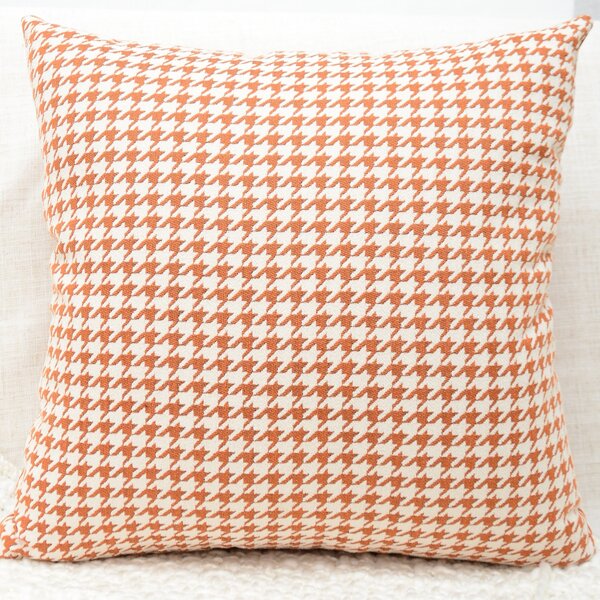

Houndstooth Pattern Cushion Cover Without Filler, Orange