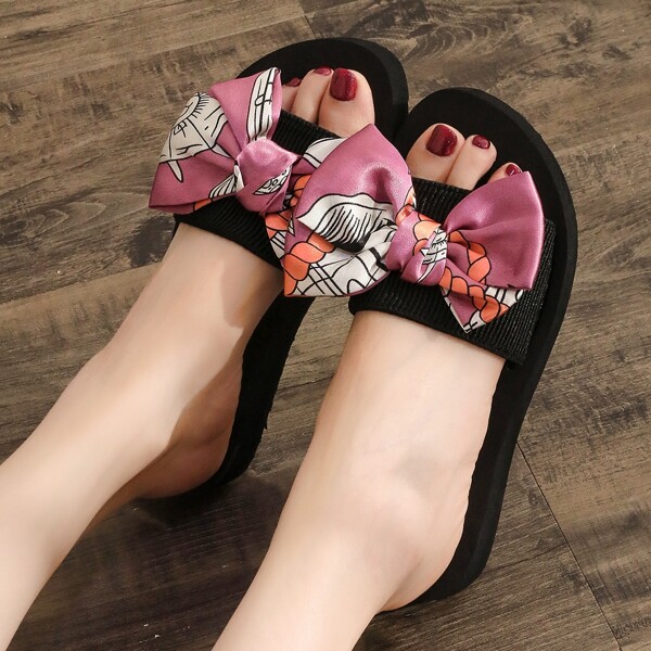 

Bow Decor Slides, Red