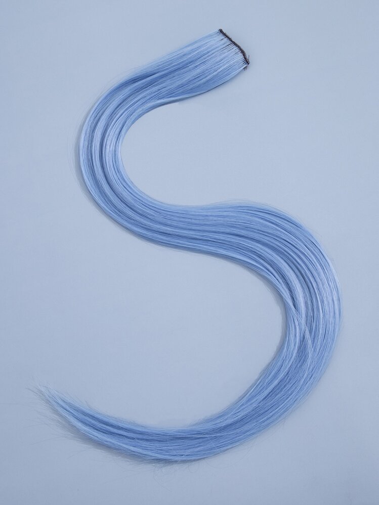 ROMWE Fairycore 1入組長款直筒合成纖維接髮 - 淺藍色 - 查看 2