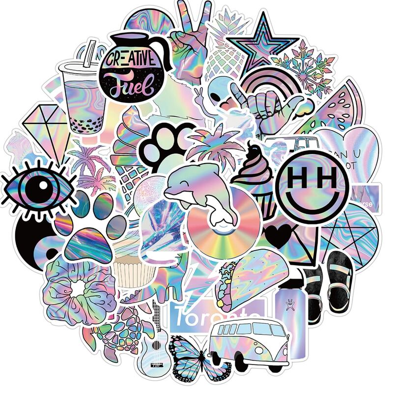 

50pcs Mixed Pattern Sticker, Multicolor