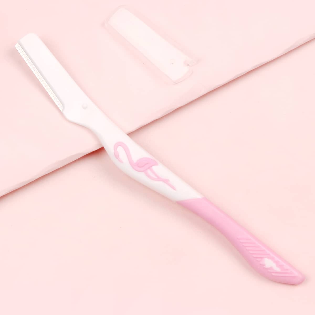 

Cartoon Flamingo Pattern Eyebrow Trimming Knife, Pink