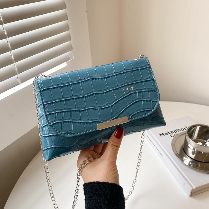 

Croc Embossed Crossbody Bag, Blue
