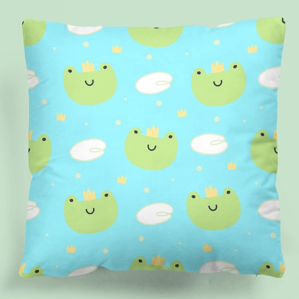 

Cartoon Frog Kids Cushion Cover Without Filler, Multicolor