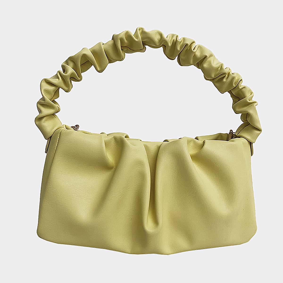

Minimalist Ruched Satchel Bag, Yellow