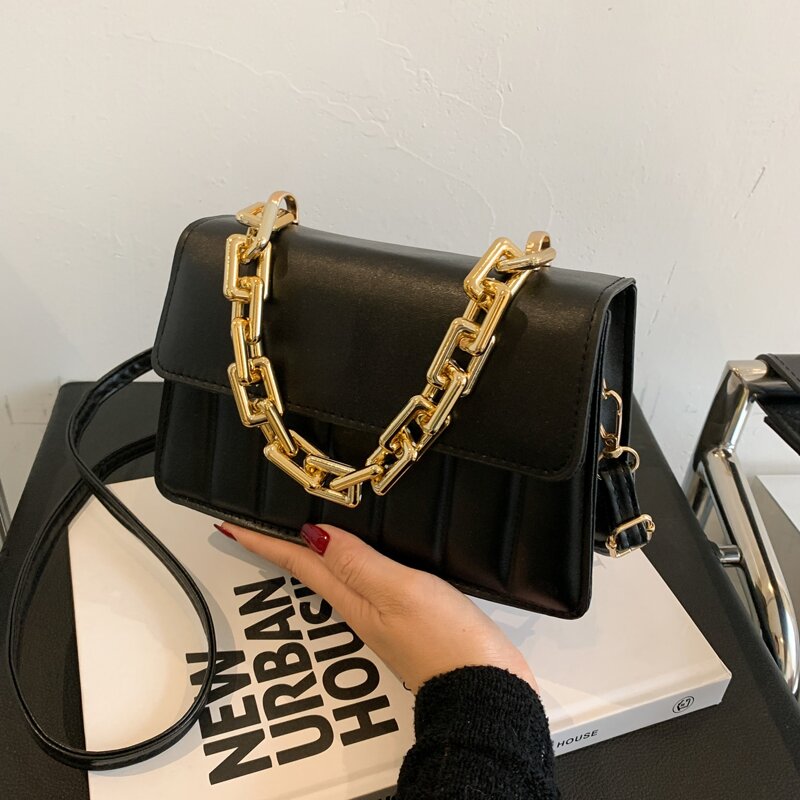 

Quilted Flap Satchel Bag, Black