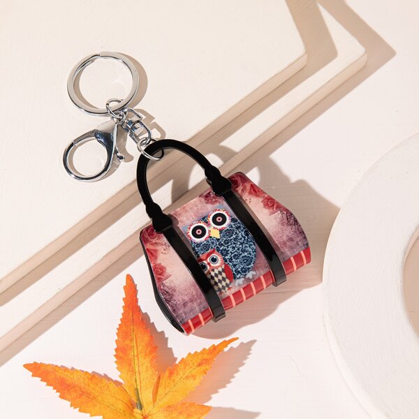 

Bag Charm Keychain, Burgundy