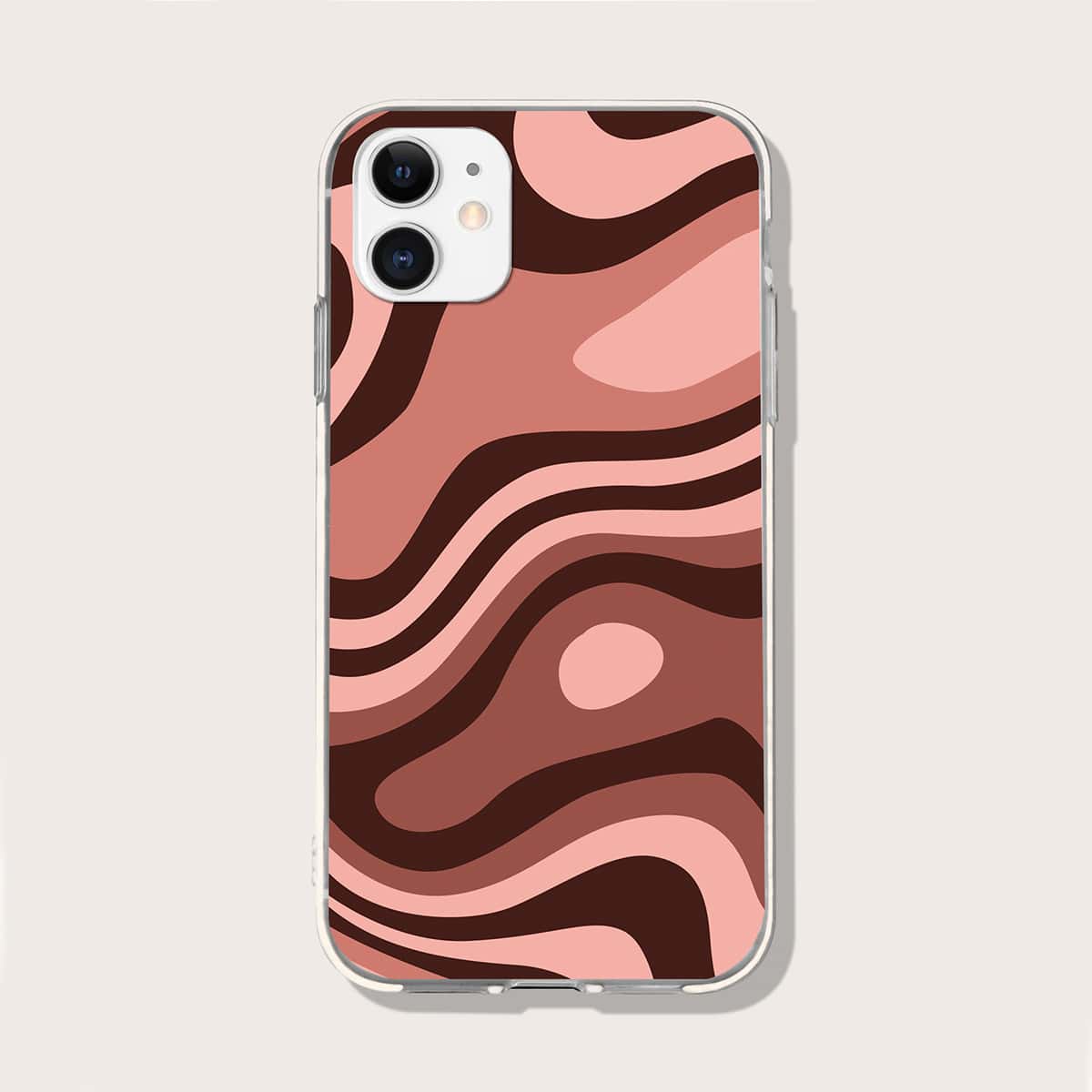 

Abstract Fluid Pattern Phone Case, Brown