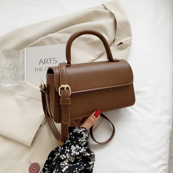 

Minimalist Flap Satchel Bag, Brown