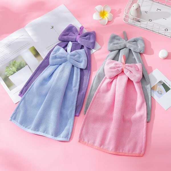 

1pc Bow Decor Random Hand Towel, Multicolor