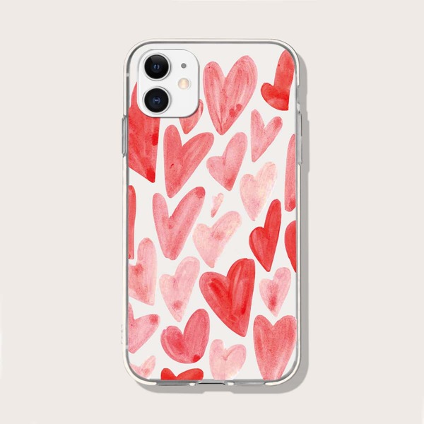 

Watercolor Heart Phone Case, Orange