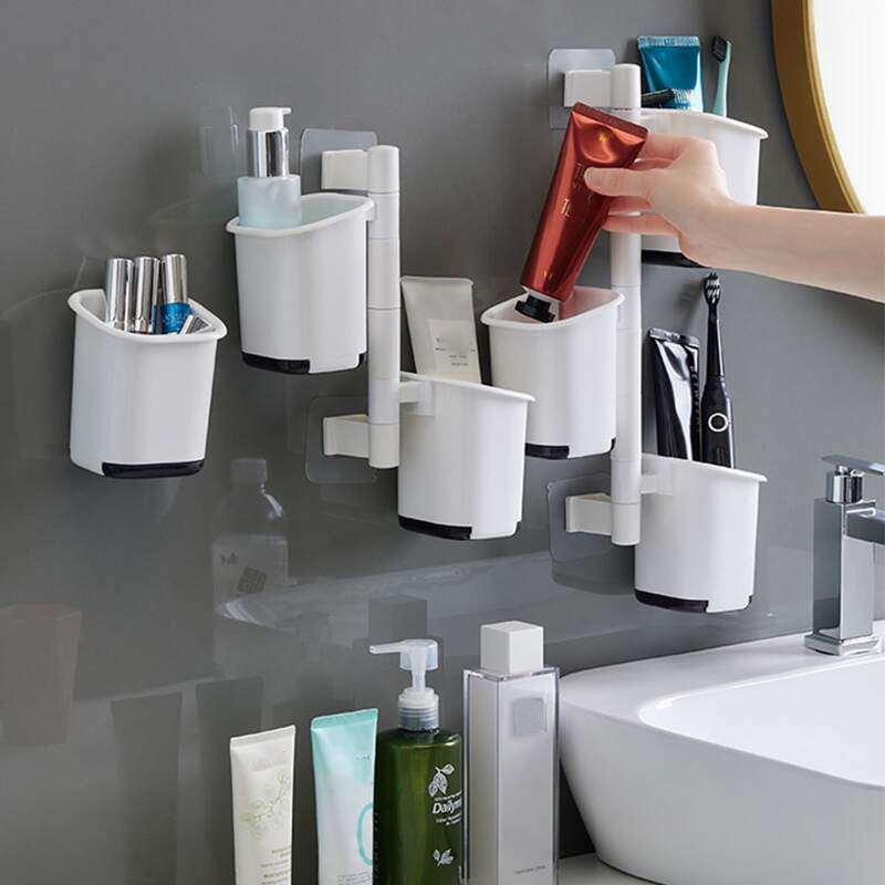 

1pc Wall Mounted Toothbrush Holder, White