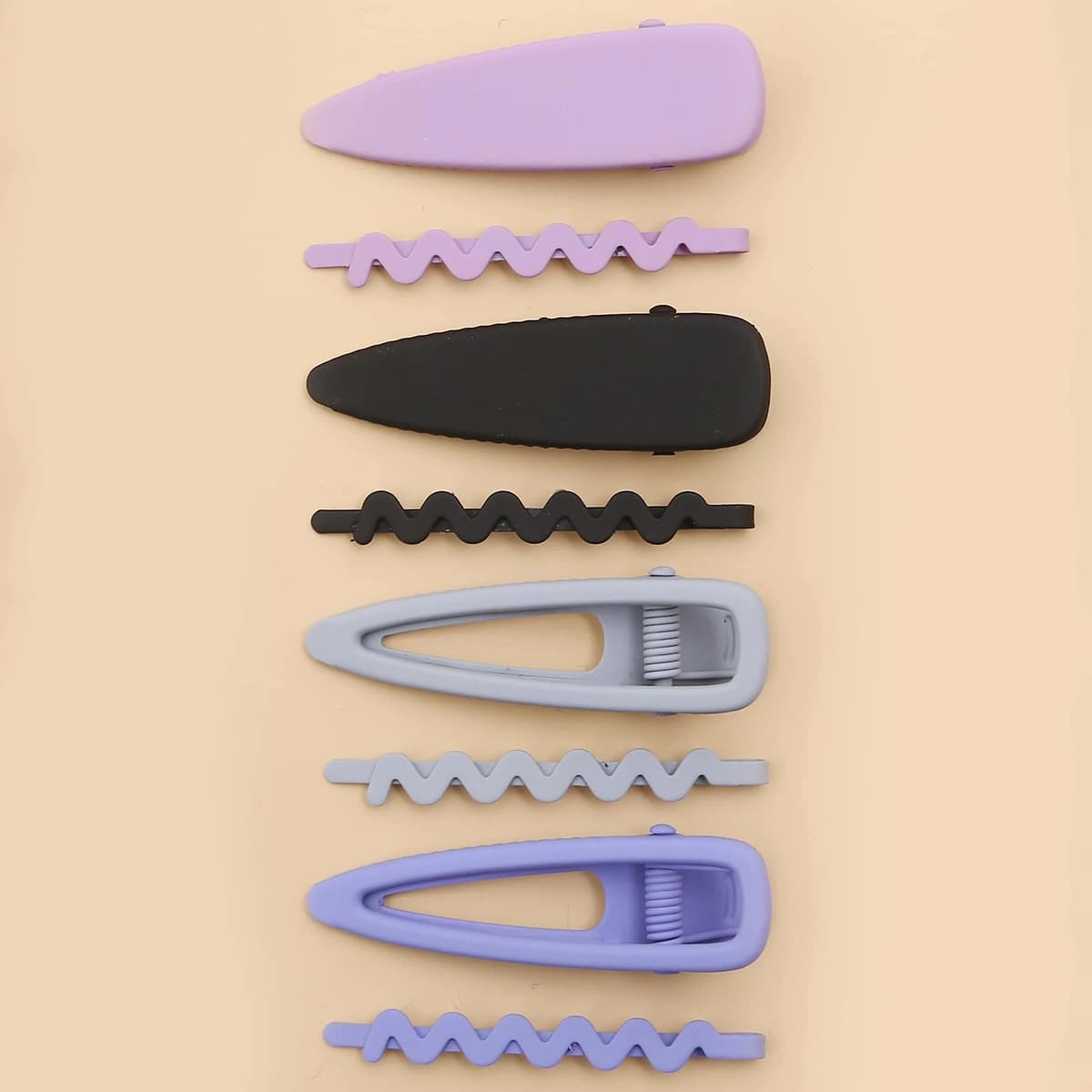 

8pcs Solid Hair Clip, Multicolor