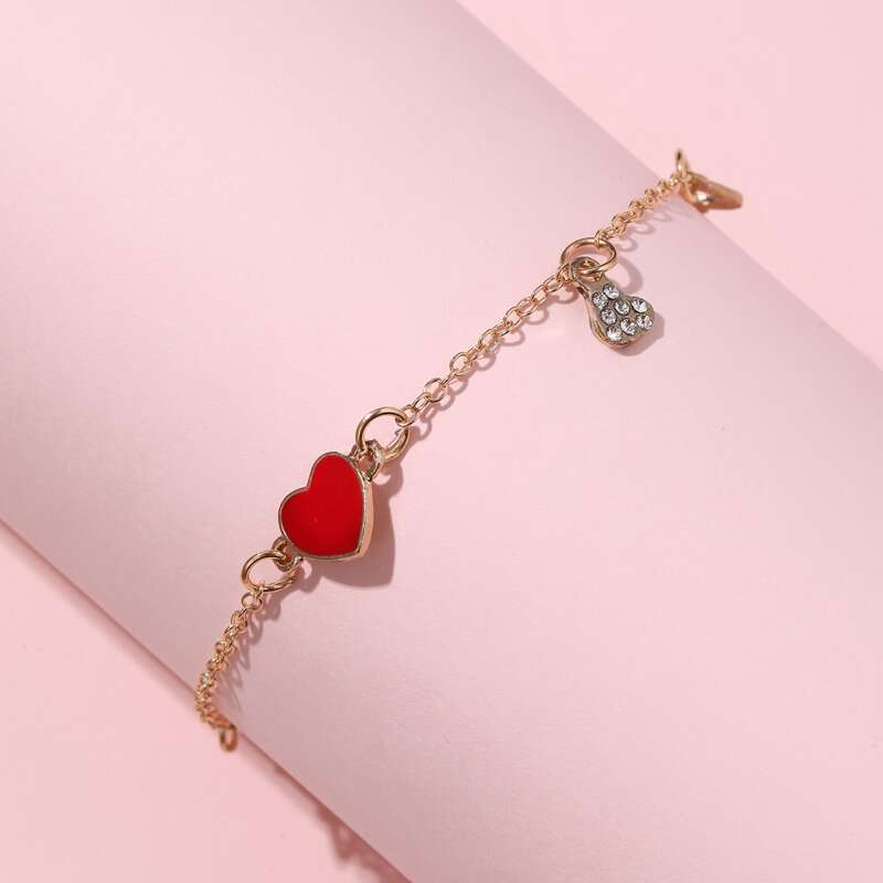 

Heart Decor Chain Bracelet, Gold