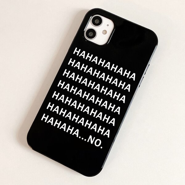 

Letter Graphic Phone Case, Black and white