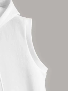 Muchica Drawstring Zipper Fly Hoodie - White - View 4