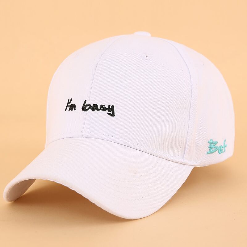 

Slogan Graphic Embroidery Baseball Cap, Black