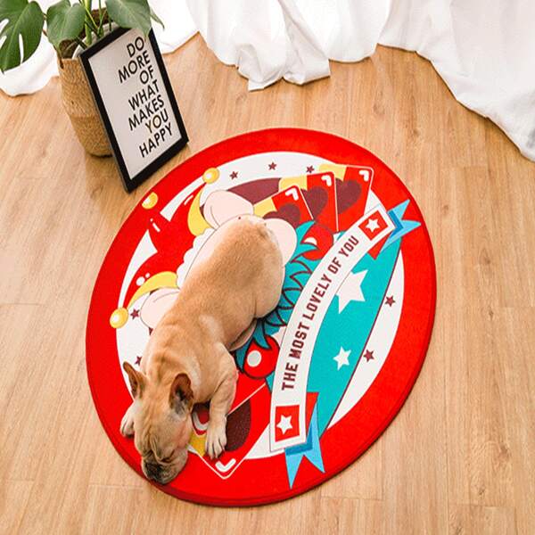 

Cartoon Graphic Pet Crate Mat, Multicolor