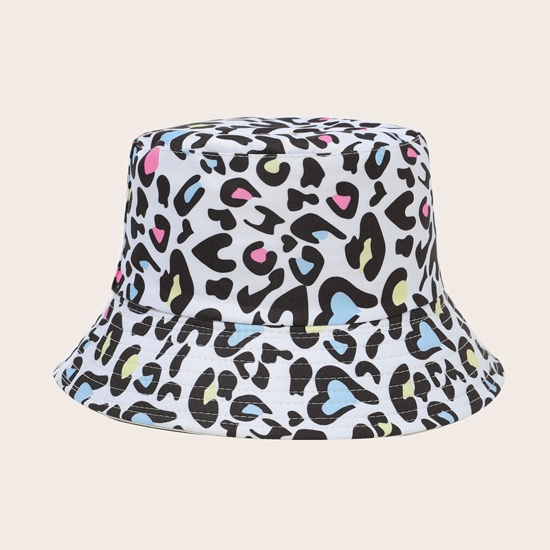 

Leopard Pattern Bucket Hat, Multicolor