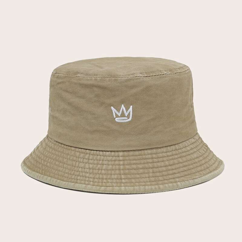 

Graphic Embroidery Bucket Hat, Khaki