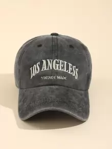 1pc Unisex English Embroidery Baseball Cap, Adjustable Outdoor Casual Hat - Grey - View 2