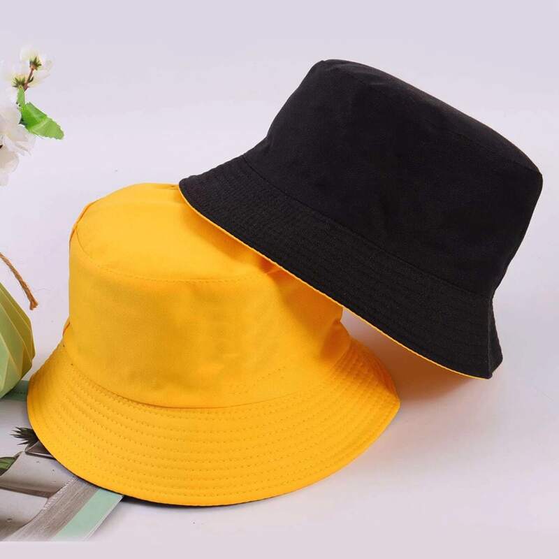 

Solid Reversible Bucket Hat, Black