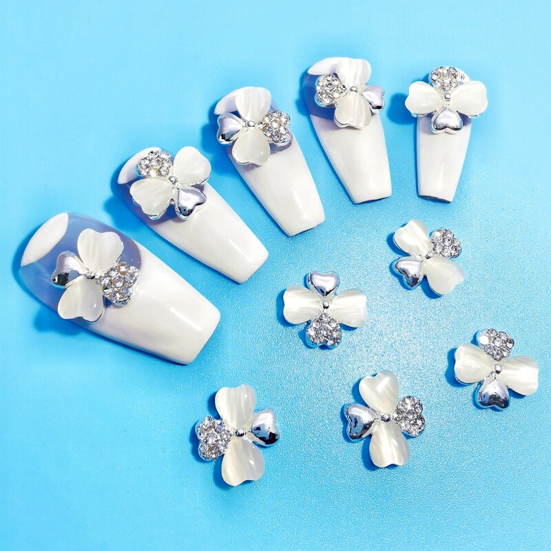 

10pcs Rhinestone Nail Art Decoration, Silver