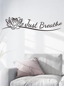 Slogan Graphic Wall Sticker - Black - View 2