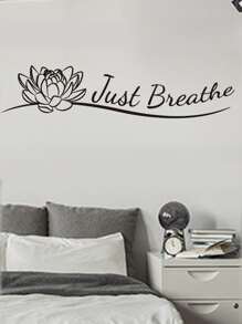 Slogan Graphic Wall Sticker - Black - View 4