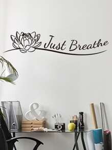 Slogan Graphic Wall Sticker - Black - View 5