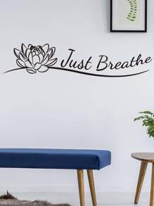 Slogan Graphic Wall Sticker - Black - View 6