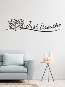 Slogan Graphic Wall Sticker - Black - View 7