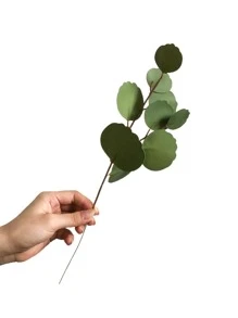 1入組人造桉樹葉 - 綠色 - 查看 2