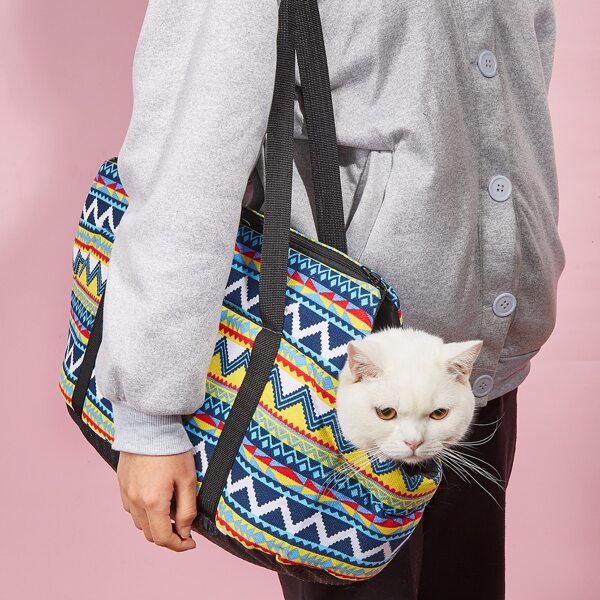 

Geometric Pattern Pet Carrier Bag, Multicolor