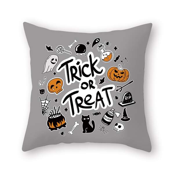 

Halloween Pattern Cushion Cover Without Filler, Multicolor