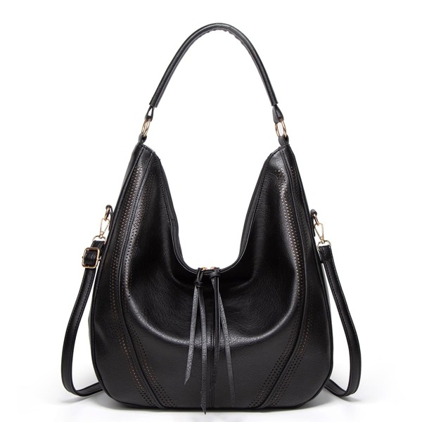 

Tassel Decor Bucket Bag, Black