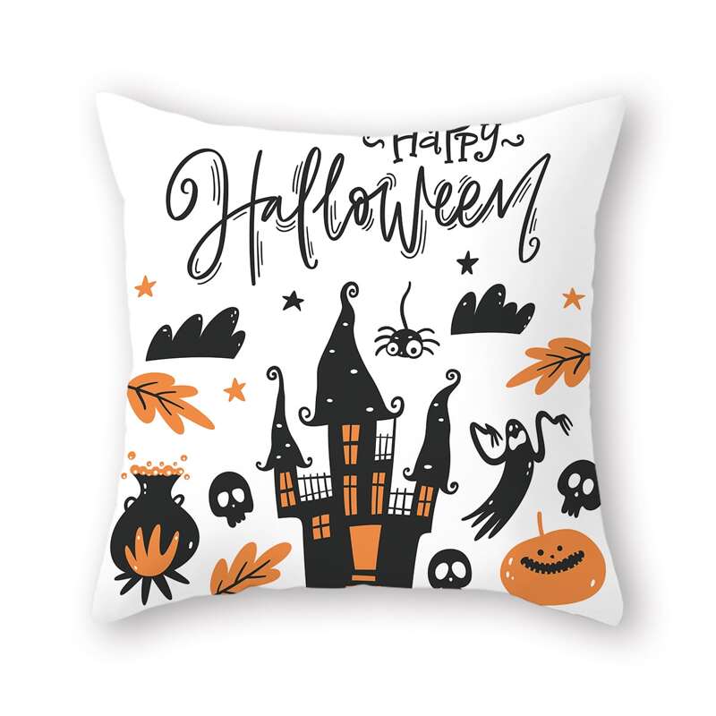 

Halloween Pattern Cushion Cover Without Filler, Multicolor