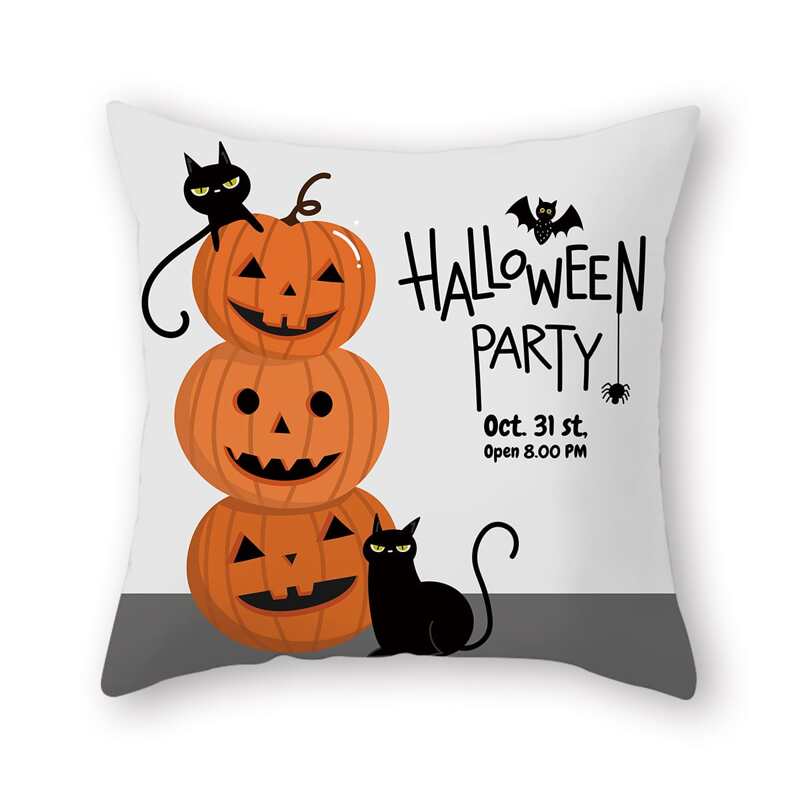 

Halloween Pattern Cushion Cover Without Filler, Multicolor