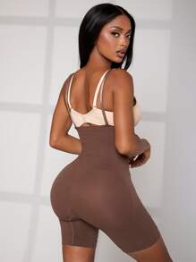 Shorts faja unicolor - Café integral - Ver 2